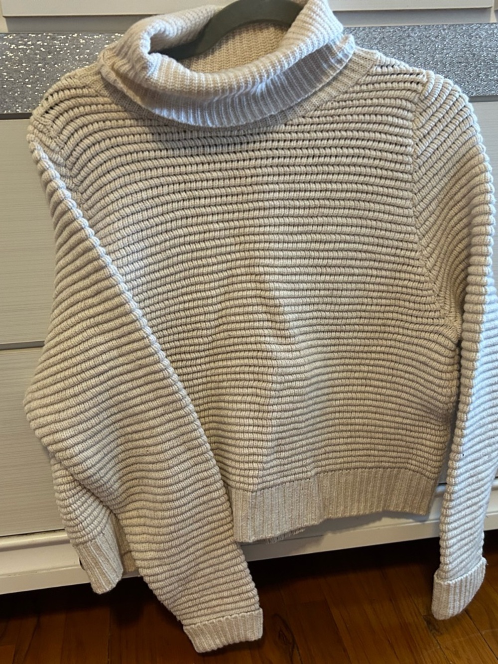 Madewell Cream Ribbed Turtleneck Sweater